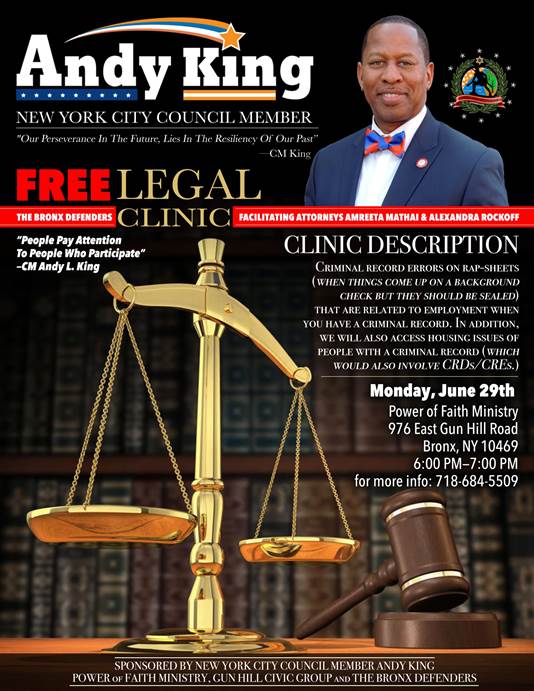 BxD to conduct free legal clinic on employment and housing issues related  to criminal records | The Bronx Defenders